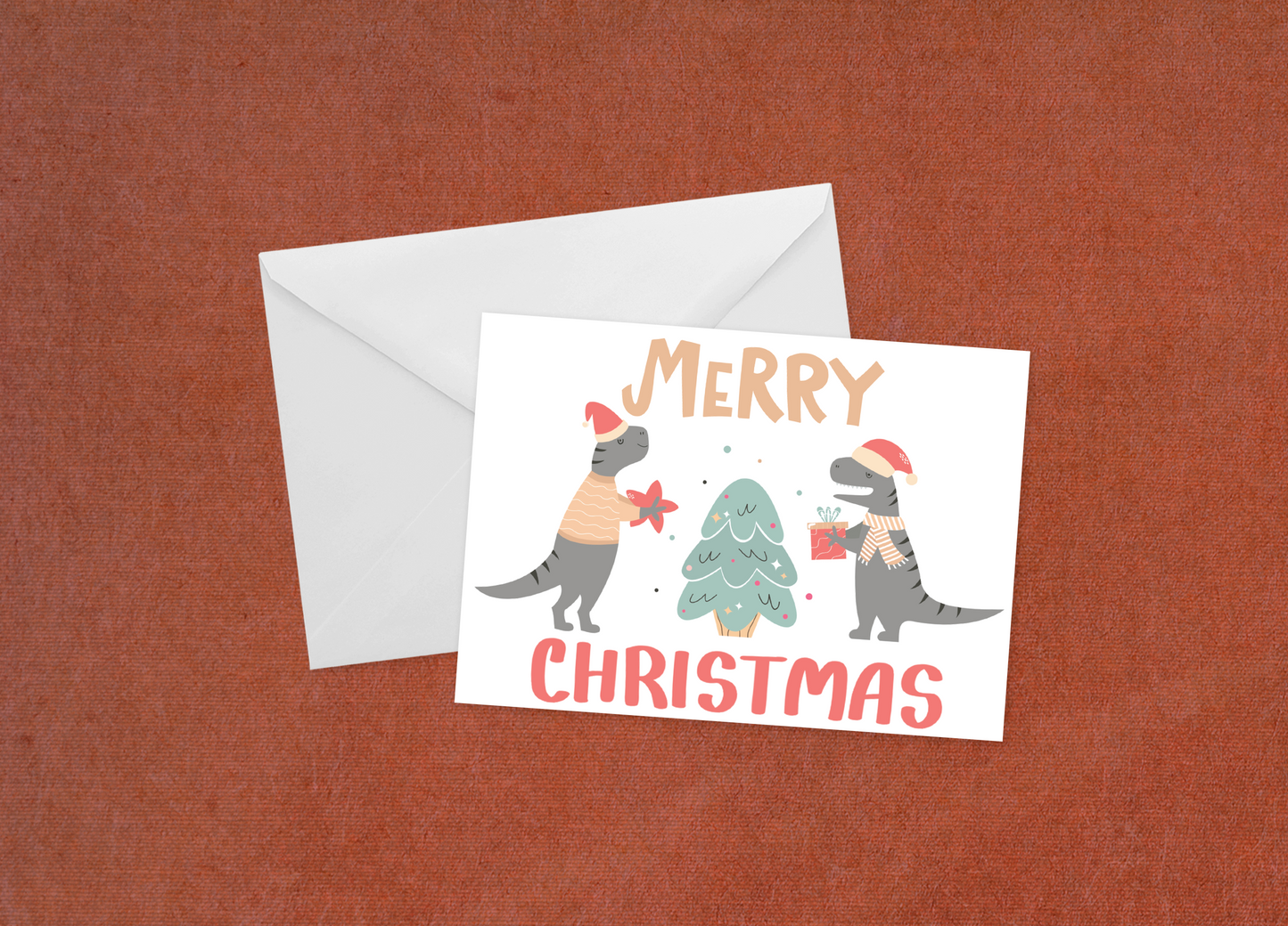 A Dinosaur Christmas - Flat Card